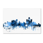 Trademark Fine Art ''Detroit Michigan Skyline II'' by Michael Tompsett 16" x 24" Canvas Art (MT0628-C1624GG)