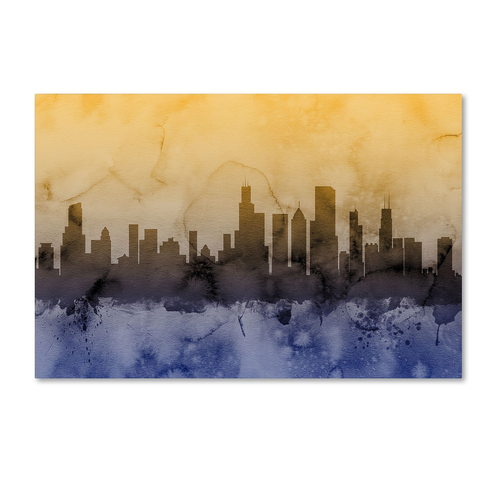 Trademark Fine Art ''Chicago Illinois Skyline IV'' by Michael Tompsett 22" x 32" Canvas Art (MT0638-C2232GG)