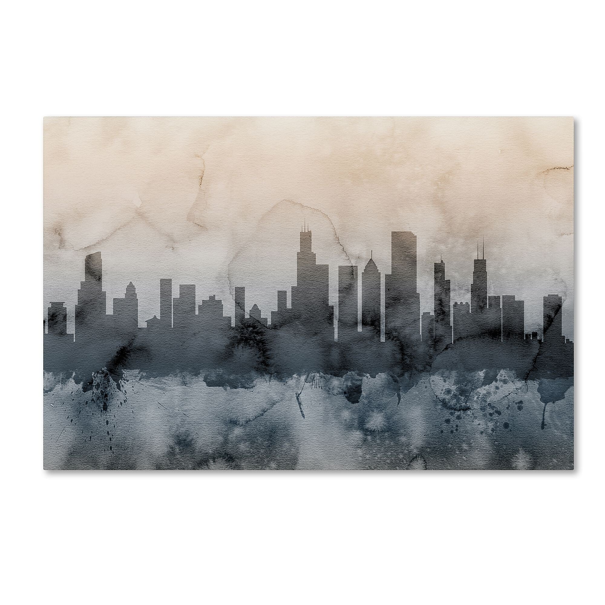 Trademark Fine Art ''Chicago Illinois Skyline V'' by Michael Tompsett 22" x 32" Canvas Art (MT0639-C2232GG)
