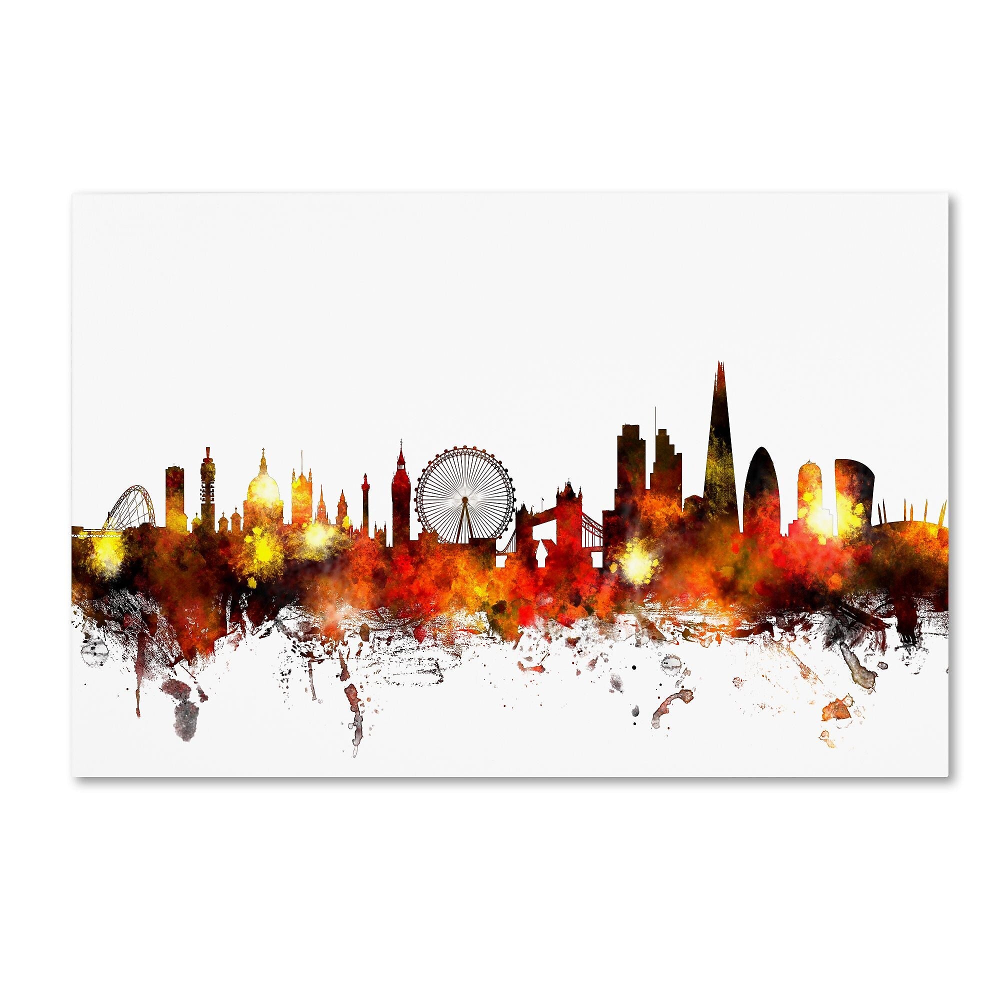 Trademark Fine Art ''London England Skyline II'' by Michael Tompsett 16" x 24" Canvas Art (MT0640-C1624GG)