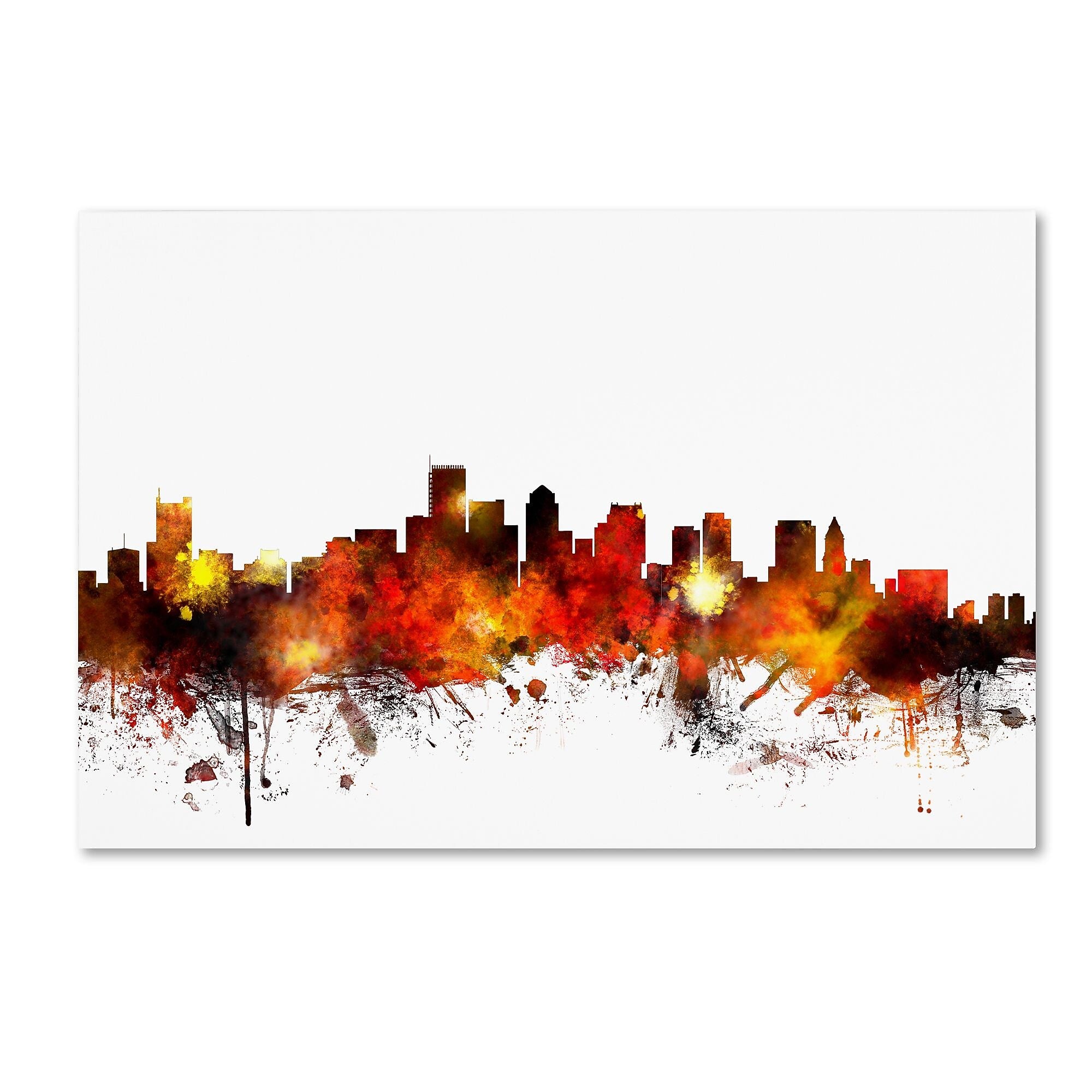 Trademark Fine Art ''Boston Massachusetts Skyline II'' by Michael Tompsett 16" x 24" Canvas Art (MT0651-C1624GG)