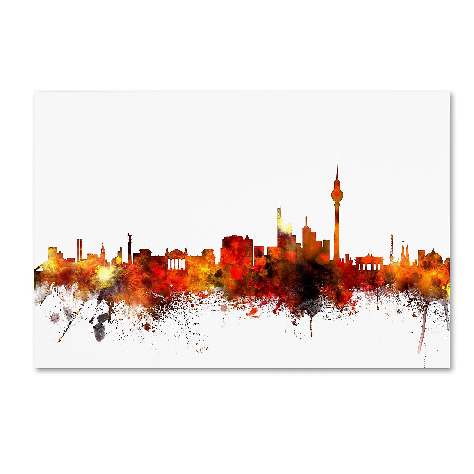 Trademark Fine Art ''Berlin Germany Skyline II'' by Michael Tompsett 16" x 24" Canvas Art (MT0652-C1624GG)