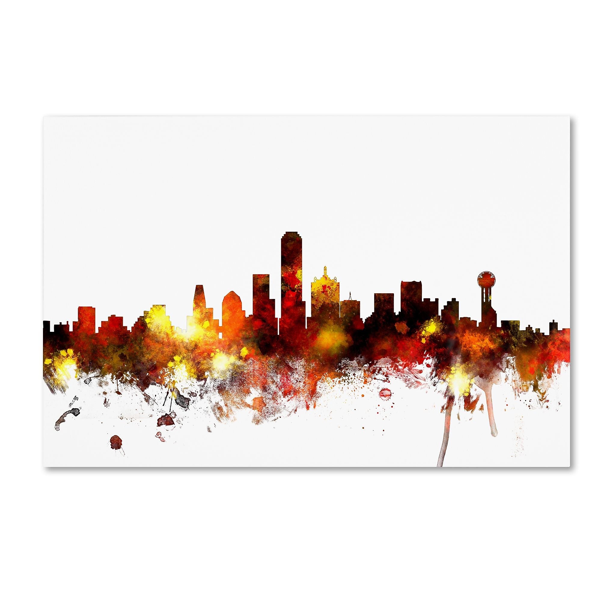 Trademark Fine Art ''Dallas Texas Skyline II'' by Michael Tompsett 16" x 24" Canvas Art (MT0655-C1624GG)