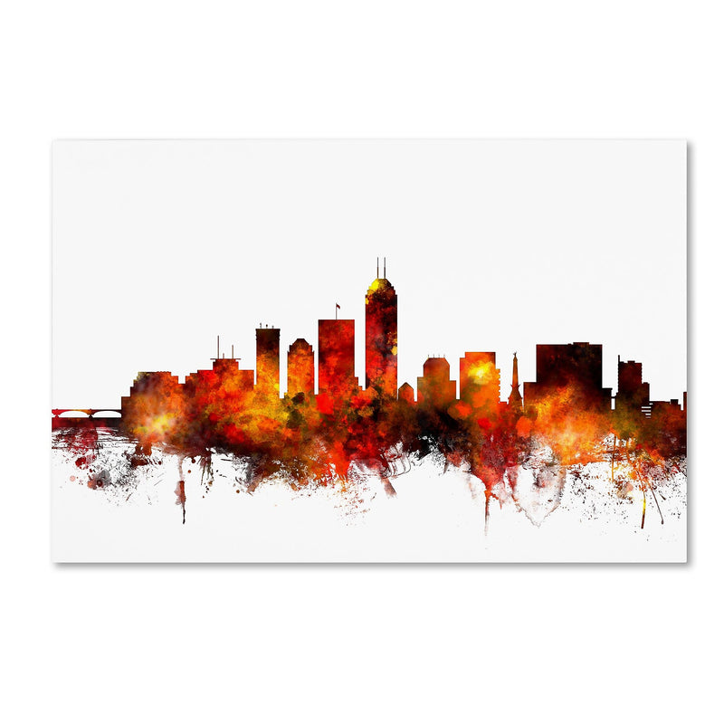 Trademark Fine Art ''Indianapolis Indiana Skyline II'' by Michael Tompsett 16" x 24" Canvas Art (MT0657-C1624GG)