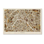 Trademark Fine Art ''Paris France Street Map'' by Michael Tompsett 16" x 24" Canvas Art (MT0664-C1624GG)