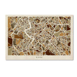 Trademark Fine Art ''Rome Italy Street Map'' by Michael Tompsett 16" x 24" Canvas Art (MT0665-C1624GG)