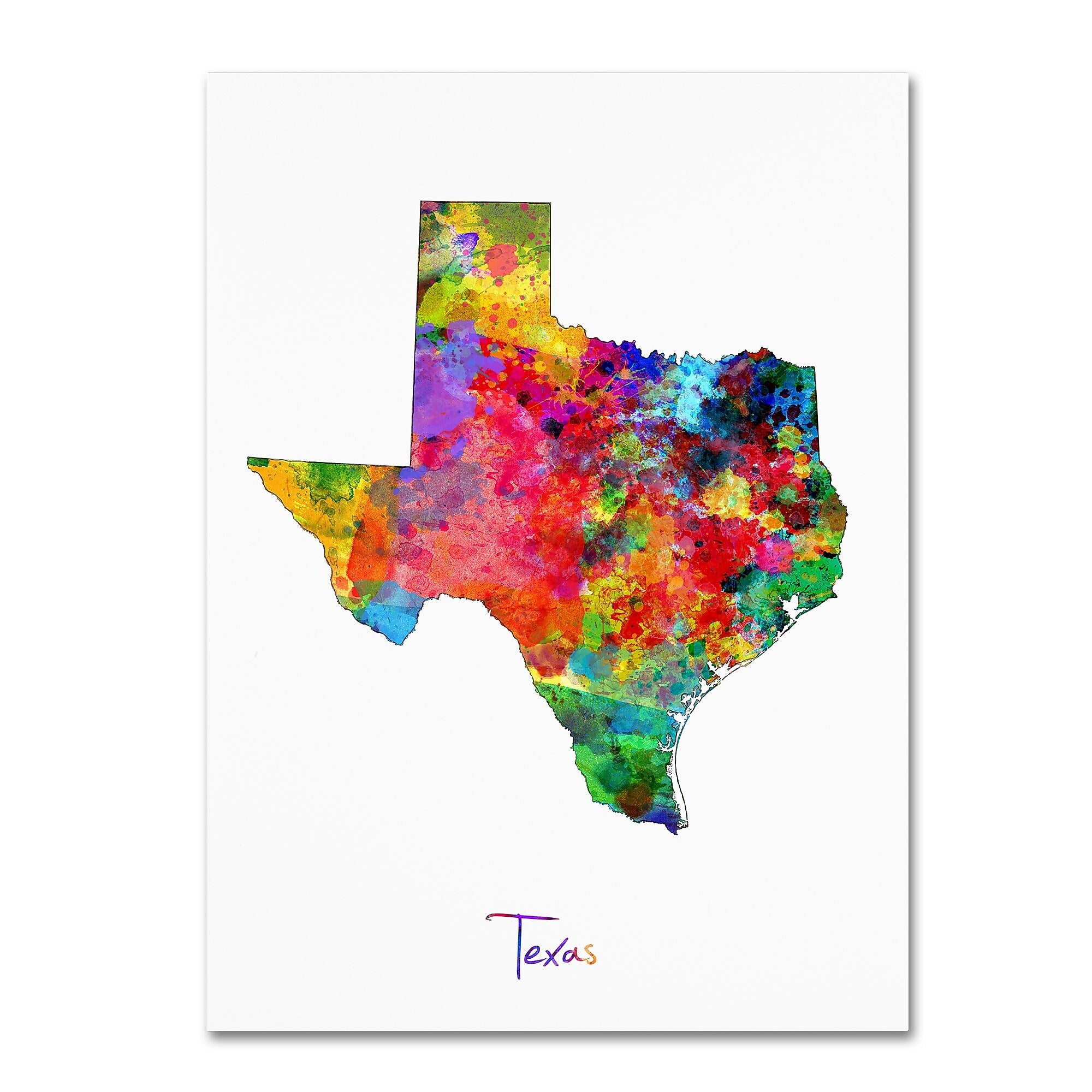 Trademark Fine Art ''Texas Map'' by Michael Tompsett 35" x 47" Canvas Art (MT0673-C3547GG)