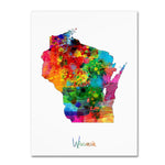 Trademark Fine Art ''Wisconsin Map'' by Michael Tompsett 35" x 47" Canvas Art (MT0677-C3547GG)