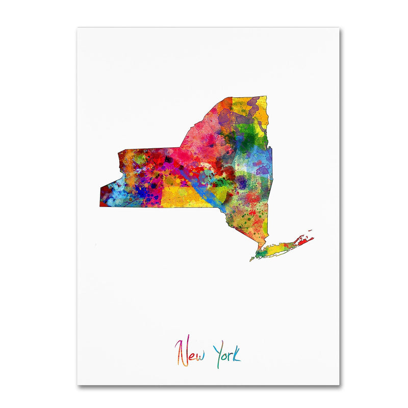 Trademark Fine Art ''New York Map'' by Michael Tompsett 35" x 47" Canvas Art (MT0680-C3547GG)