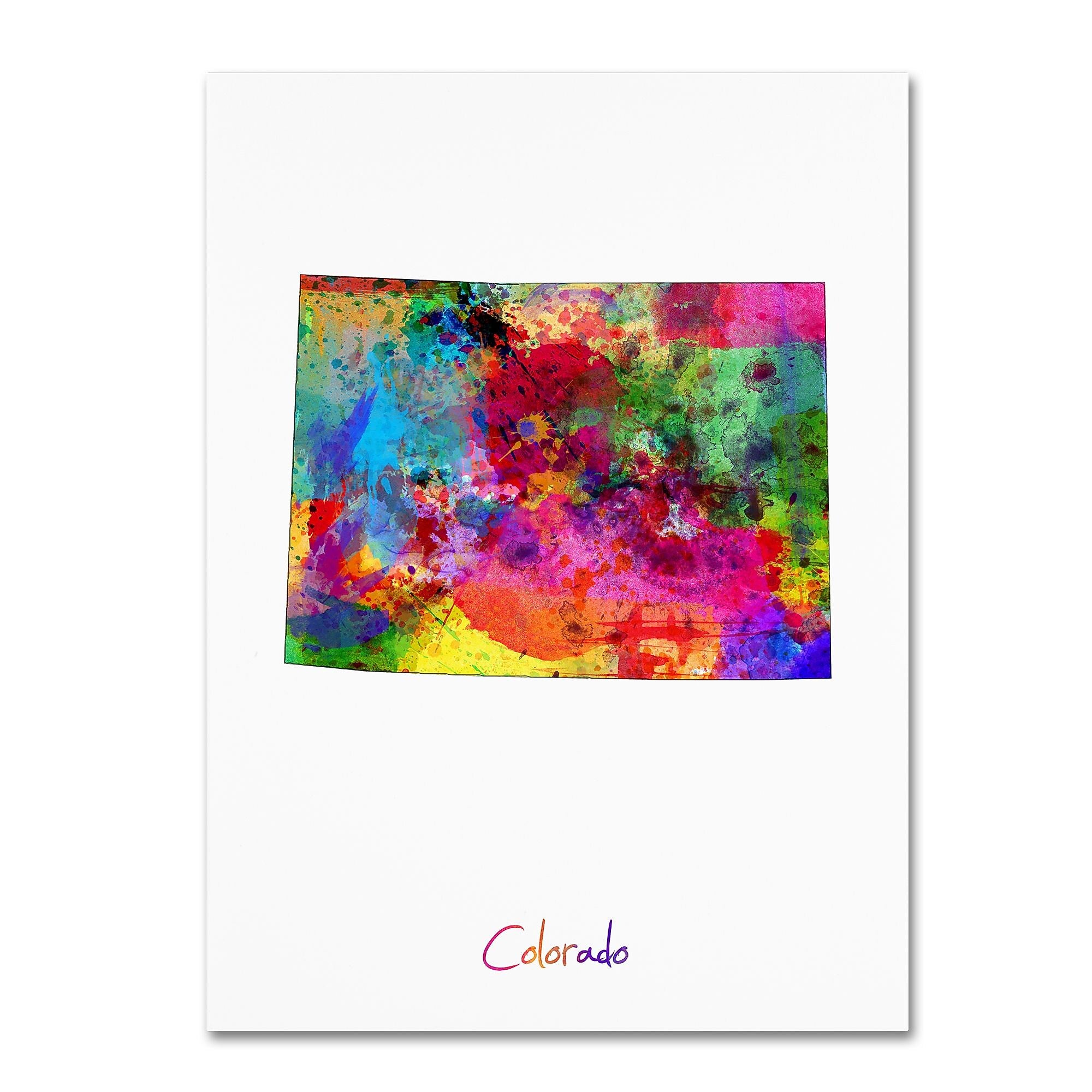 Trademark Fine Art ''Colorado Map'' by Michael Tompsett 35" x 47" Canvas Art (MT0687-C3547GG)