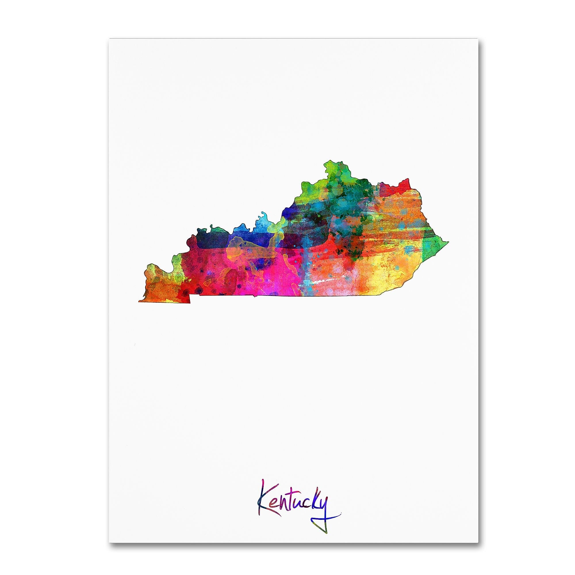 Trademark Fine Art ''Kentucky Map'' by Michael Tompsett 35" x 47" Canvas Art (MT0691-C3547GG)