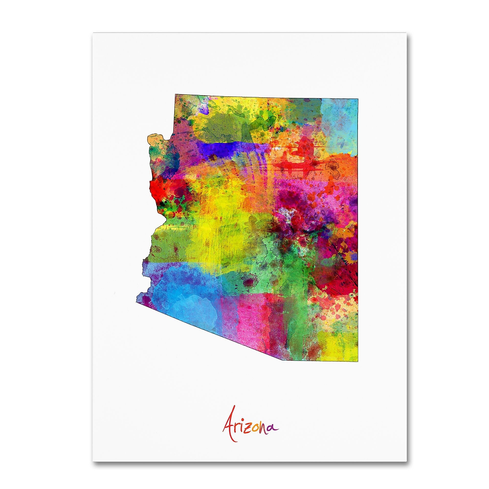 Trademark Fine Art ''Arizona Map'' by Michael Tompsett 35" x 47" Canvas Art (MT0698-C3547GG)