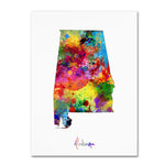 Trademark Fine Art ''Alabama Map'' by Michael Tompsett 35" x 47" Canvas Art (MT0699-C3547GG)