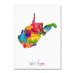 Trademark Fine Art ''West Virginia Map'' by Michael Tompsett 35" x 47" Canvas Art (MT0700-C3547GG)