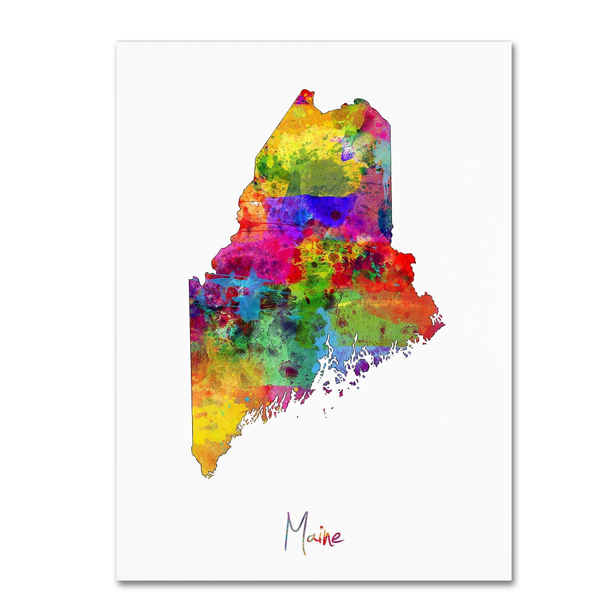 Trademark Fine Art ''Maine Map'' by Michael Tompsett 35" x 47" Canvas Art (MT0704-C3547GG)