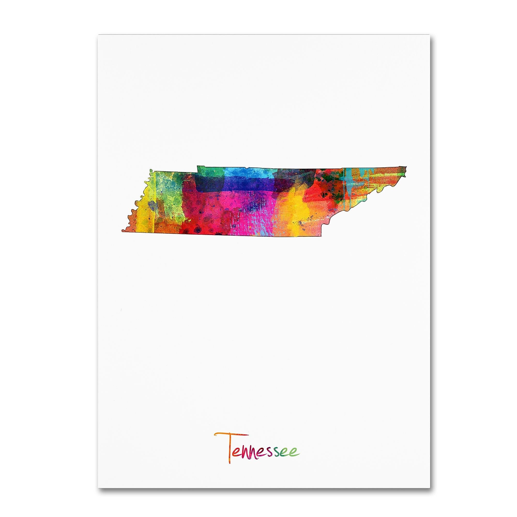 Trademark Fine Art ''Tennessee Map'' by Michael Tompsett 35" x 47" Canvas Art (MT0707-C3547GG)