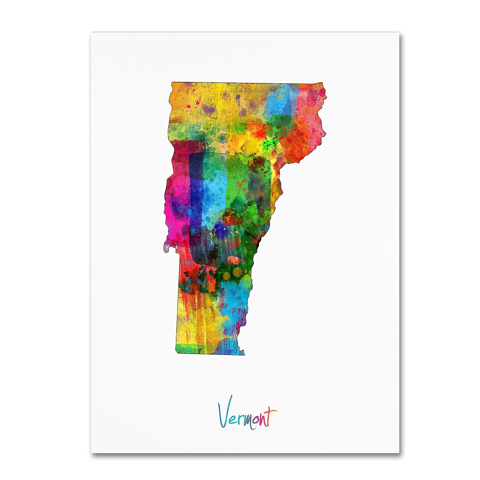 Trademark Fine Art ''Vermont Map'' by Michael Tompsett 35" x 47" Canvas Art (MT0716-C3547GG)
