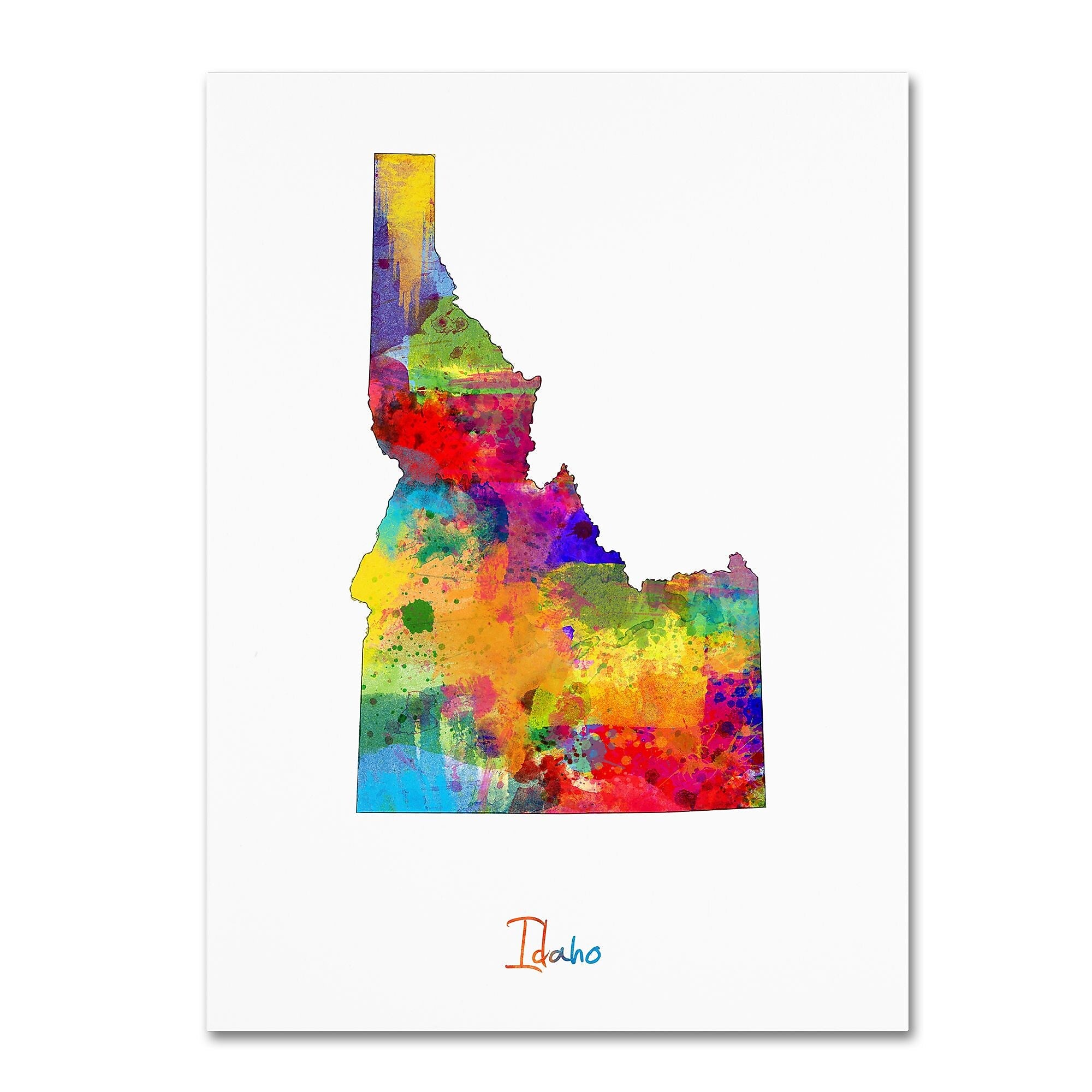 Trademark Fine Art ''Idaho Map'' by Michael Tompsett 35" x 47" Canvas Art (MT0717-C3547GG)