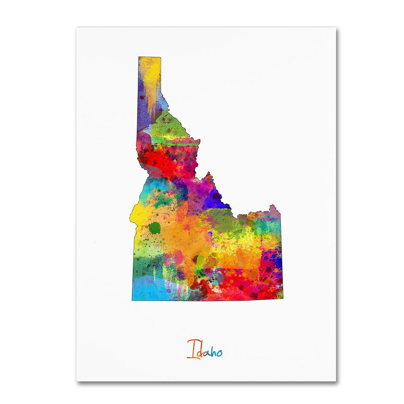 Trademark Fine Art ''Idaho Map'' by Michael Tompsett 35" x 47" Canvas Art (MT0717-C3547GG)