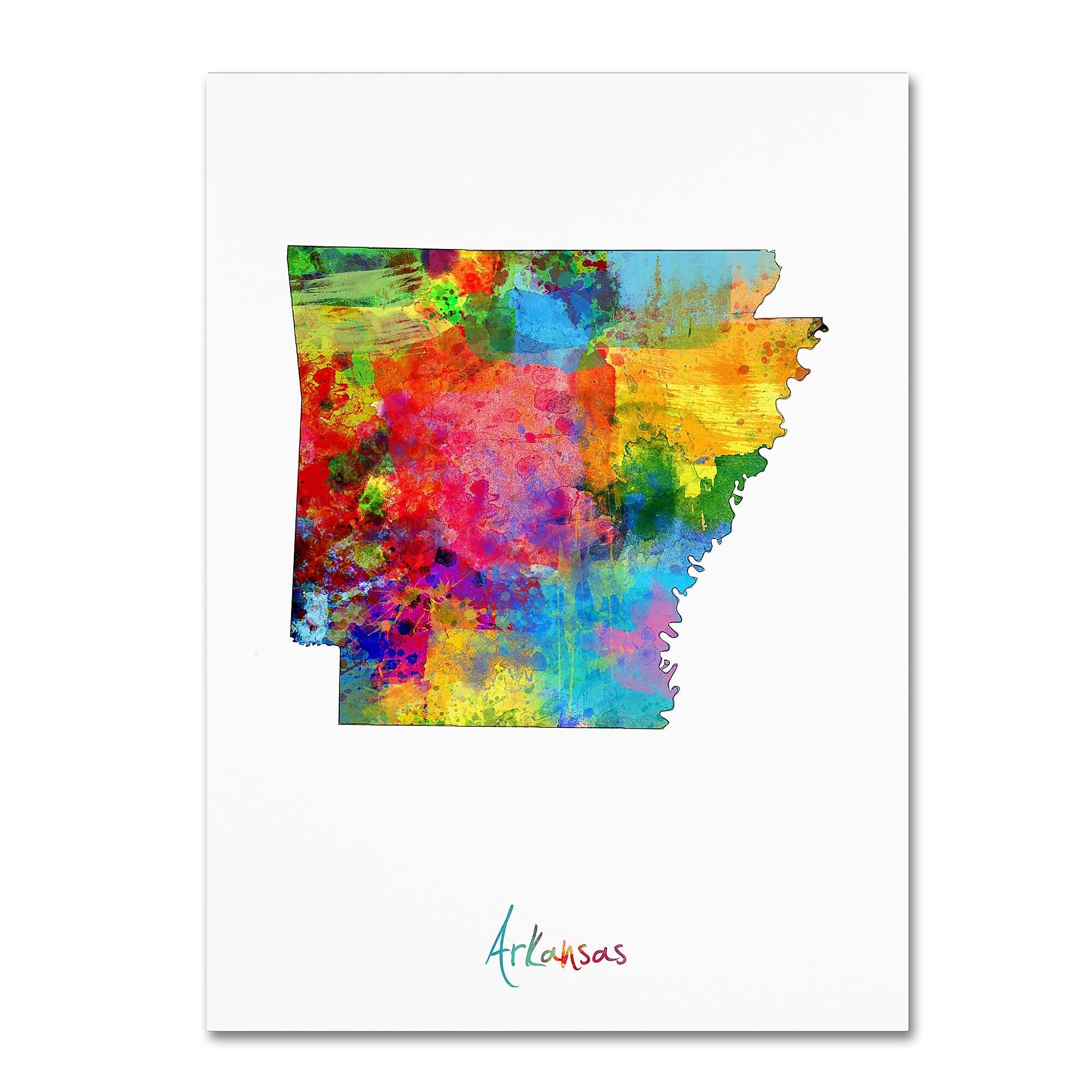 Trademark Fine Art ''Arkansas Map'' by Michael Tompsett 35" x 47" Canvas Art (MT0718-C3547GG)
