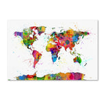 Trademark Fine Art ''Map of the World Watercolor'' by Michael Tompsett 30" x 47" Canvas Art (MT0732-C3047GG)