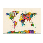 Trademark Fine Art ''Map of the World Watercolor II'' by Michael Tompsett 30" x 47" Canvas Art (MT0734-C3047GG)