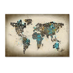 Trademark Fine Art ''Map of the World Watercolor III'' by Michael Tompsett 30" x 47" Canvas Art (MT0735-C3047GG)