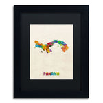 Trademark Fine Art ''Panama Watercolor Map'' by Michael Tompsett 11" x 14" Black Matted Black Frame (MT0747-B1114BMF)