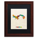 Trademark Fine Art ''Panama Watercolor Map'' by Michael Tompsett 11" x 14" Black Matted Wood Frame (MT0747-W1114BMF)