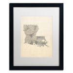 Trademark Fine Art ''Old Sheet Music Map of Louisiana'' by Michael Tompsett 16" x 20" Black Frame (MT0754-B1620MF)