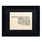 Trademark Fine Art ''Old Sheet Music Map of Oklahoma'' by Michael Tompsett 11"x14" Black Frame (MT0756-B1114BMF)