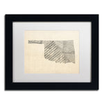 Trademark Fine Art ''Old Sheet Music Map of Oklahoma'' by Michael Tompsett 11"x14" Black Frame (MT0756-B1114MF)