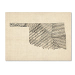 Trademark Fine Art ''Old Sheet Music Map of Oklahoma'' by Michael Tompsett 24" x 32" Canvas (MT0756-C2432GG)
