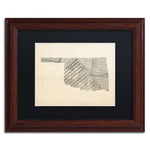 Trademark Fine Art ''Old Sheet Music Map of Oklahoma'' by Michael Tompsett 11"x14" Wood Frame (MT0756-W1114BMF)