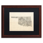 Trademark Fine Art ''Old Sheet Music Map of Oklahoma'' by Michael Tompsett 16" x 20" Wood Frame (MT0756-W1620BMF)