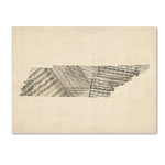 Trademark Fine Art ''Old Sheet Music Map of Tennessee'' by Michael Tompsett 24" x 32" Canvas (MT0758-C2432GG)