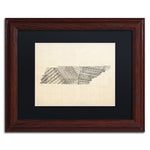 Trademark Fine Art ''Old Sheet Music Map of Tennessee'' by Michael Tompsett 11"x14" Wood Frame (MT0758-W1114BMF)