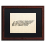 Trademark Fine Art ''Old Sheet Music Map of Tennessee'' by Michael Tompsett 16" x 20" Wood Frame (MT0758-W1620BMF)