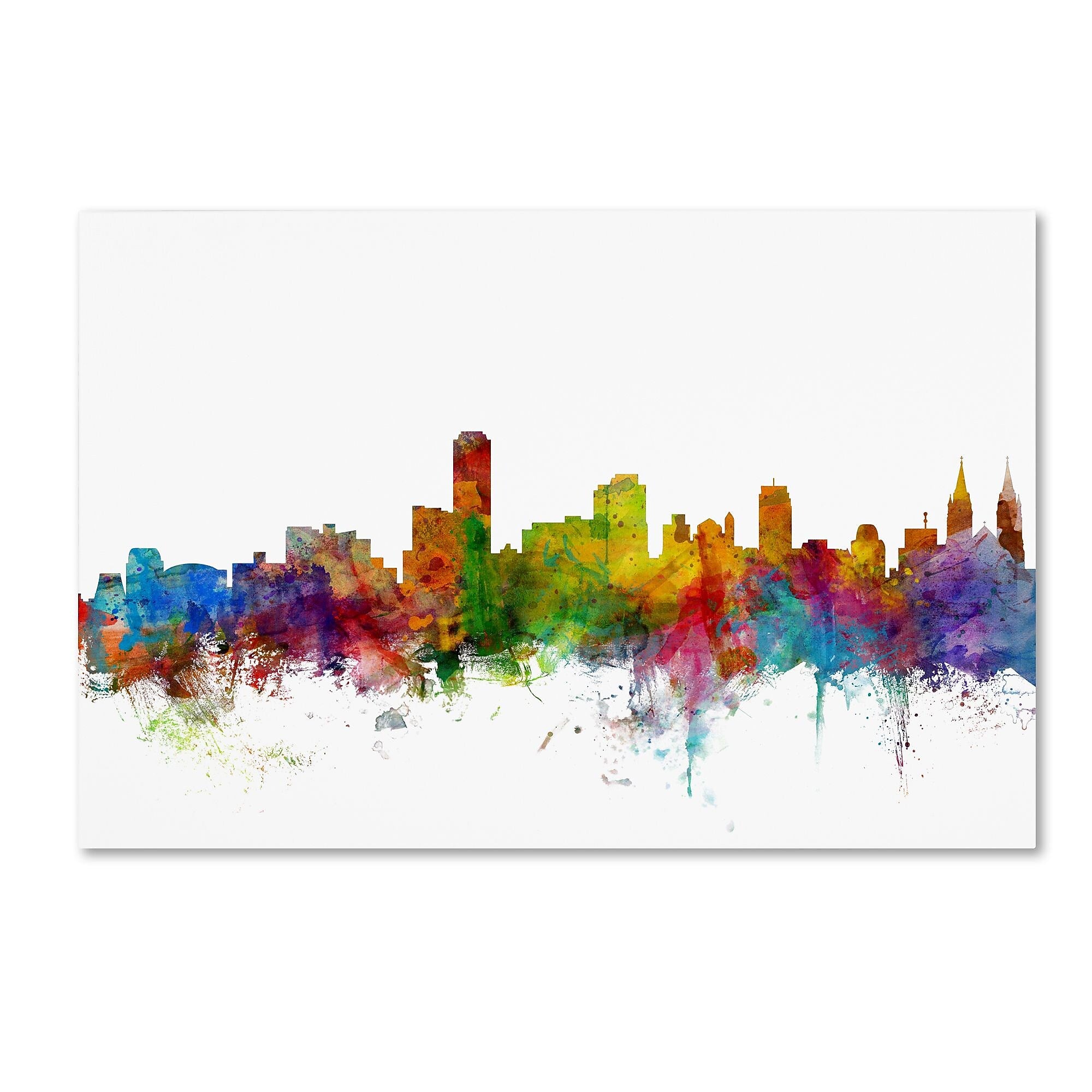 Trademark Fine Art ''Adelaide Australia Skyline'' by Michael Tompsett 30" x 47" Canvas Art (MT0759-C3047GG)