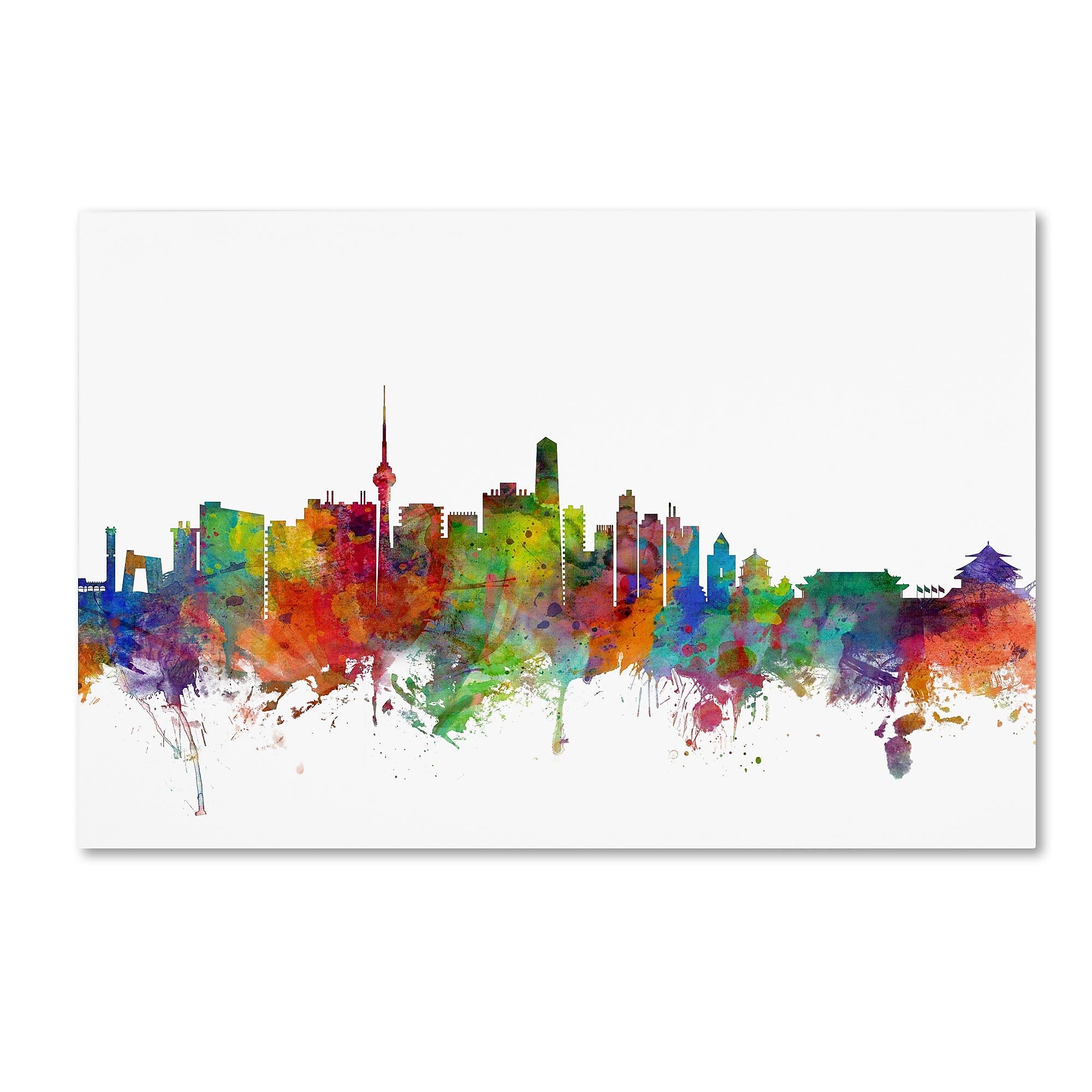 Trademark Fine Art ''Beijing China Skyline'' by Michael Tompsett 30" x 47" Canvas Art (MT0762-C3047GG)