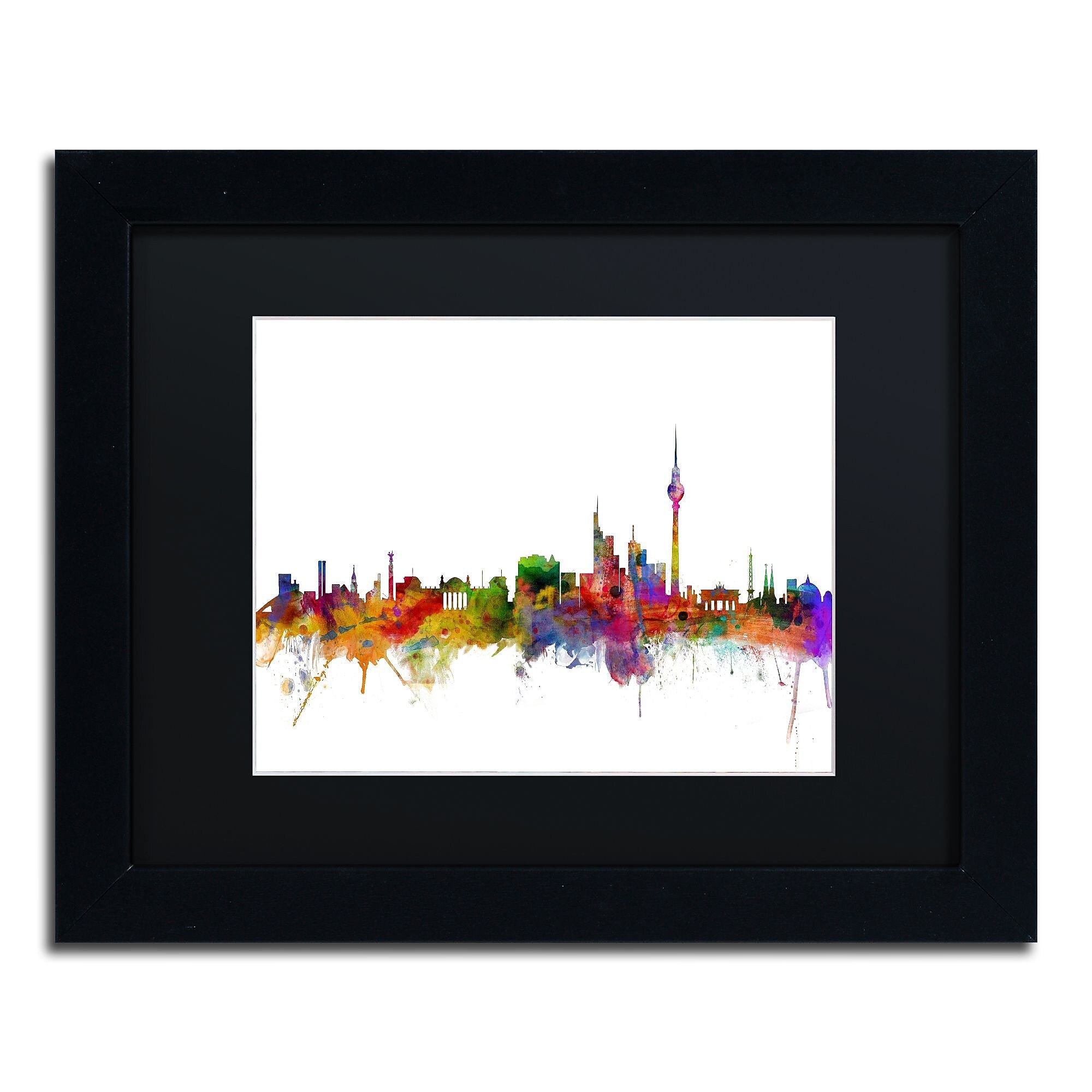 Trademark Fine Art ''Berlin Germany Skyline III'' by Michael Tompsett 11" x 14"  Black Frame (MT0764-B1114BMF)