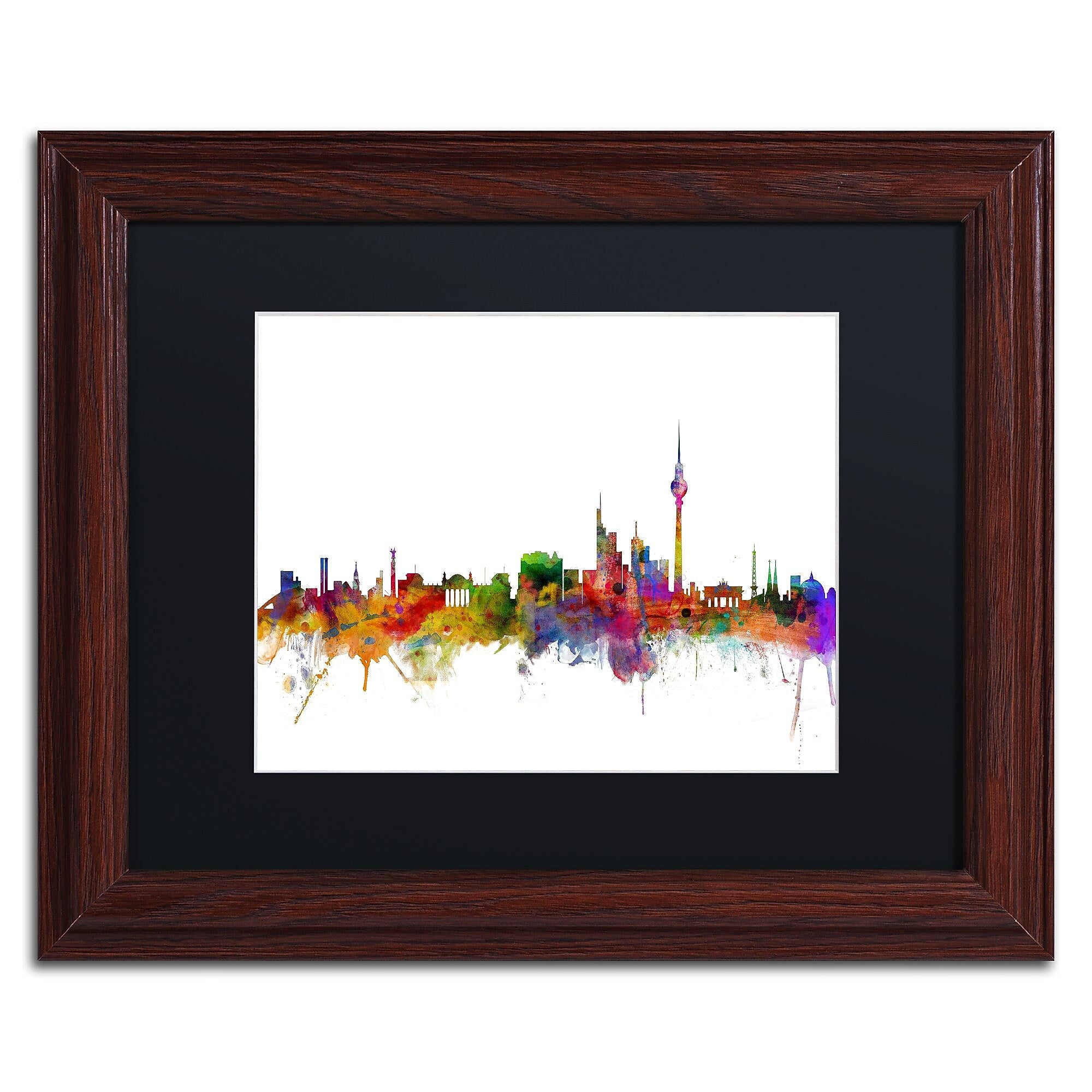 Trademark Fine Art ''Berlin Germany Skyline III'' by Michael Tompsett 11" x 14" Wood Frame (MT0764-W1114BMF)