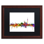 Trademark Fine Art ''Berlin Germany Skyline III'' by Michael Tompsett 16" x 20" Black Matted Wood Frame (MT0764-W1620BMF)