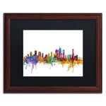 Trademark Fine Art ''Brisbane Australia Skyline'' by Michael Tompsett 16" x 20" Black Matted Wood Frame (MT0765-W1620BMF)