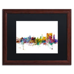 Trademark Fine Art ''Calcutta India Skyline'' by Michael Tompsett 16" x 20" Black Matted Wood Frame (MT0766-W1620BMF)