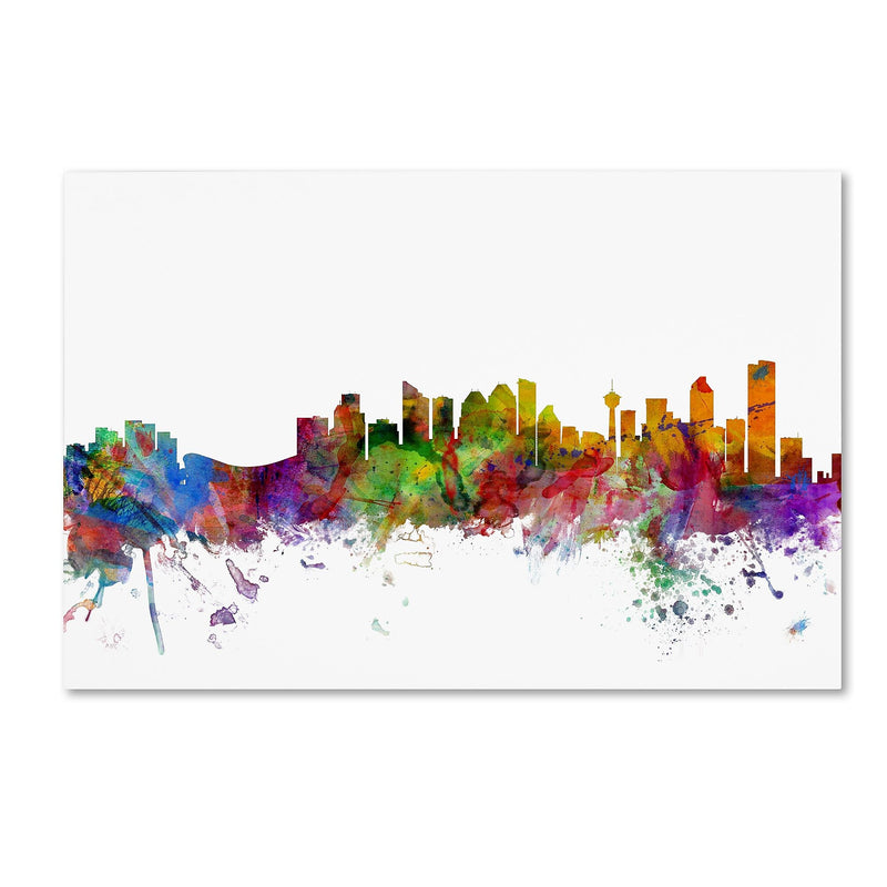 Trademark Fine Art ''Calgary Canada Skyline'' by Michael Tompsett 30" x 47" Canvas Art (MT0767-C3047GG)