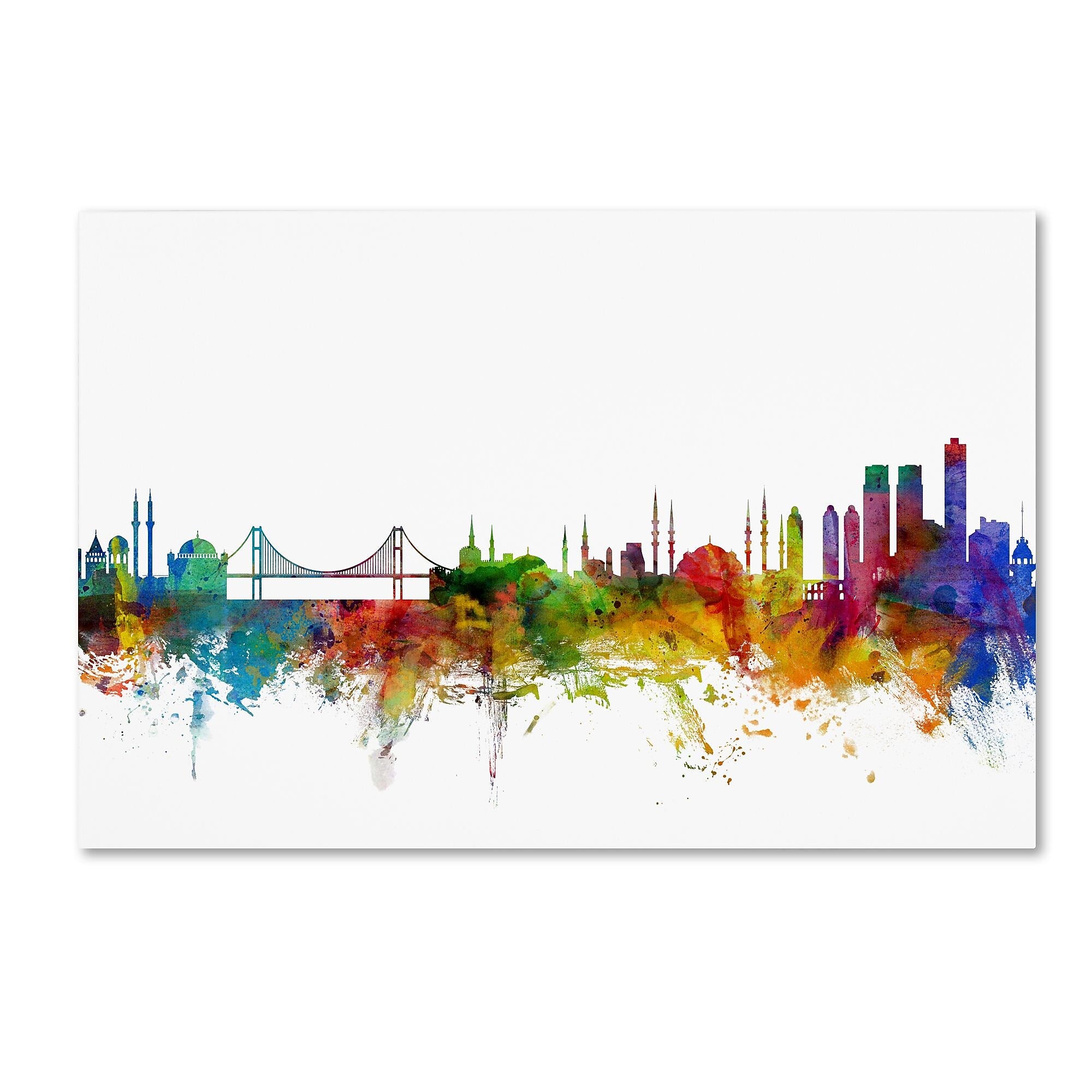 Trademark Fine Art ''Istanbul Turkey Skyline'' by Michael Tompsett 30" x 47" Canvas Art (MT0773-C3047GG)