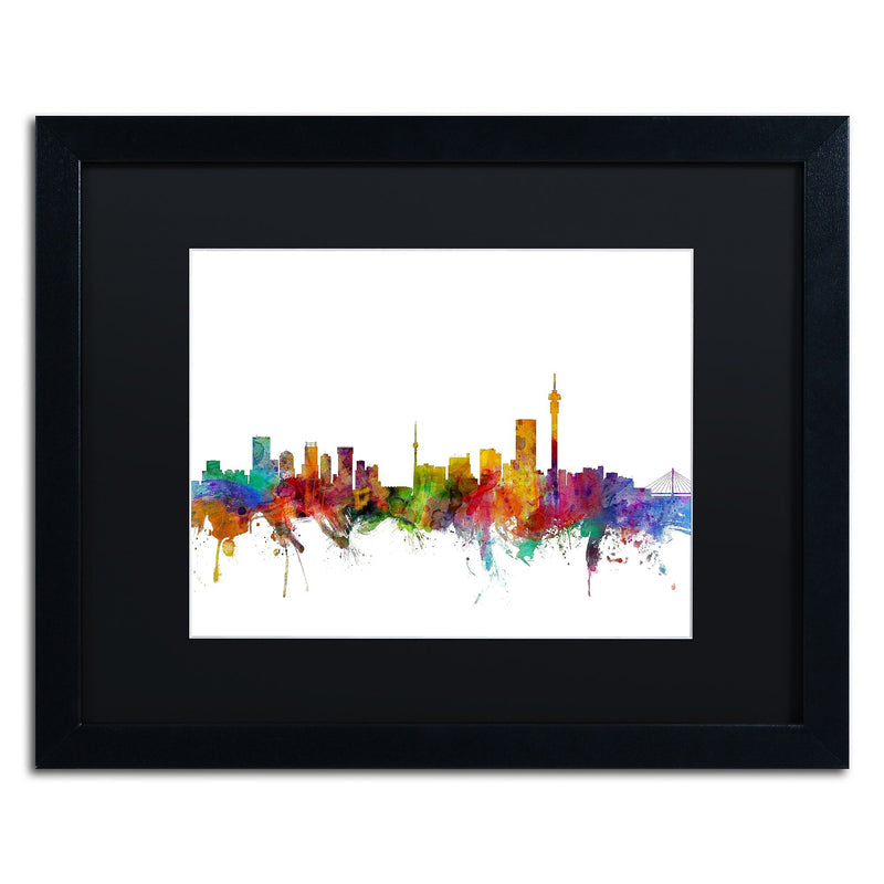 Trademark Fine Art ''Johannesburg South Africa Skyline'' by Michael Tompsett 16" x 20" Black Frame (MT0774-B1620BMF)