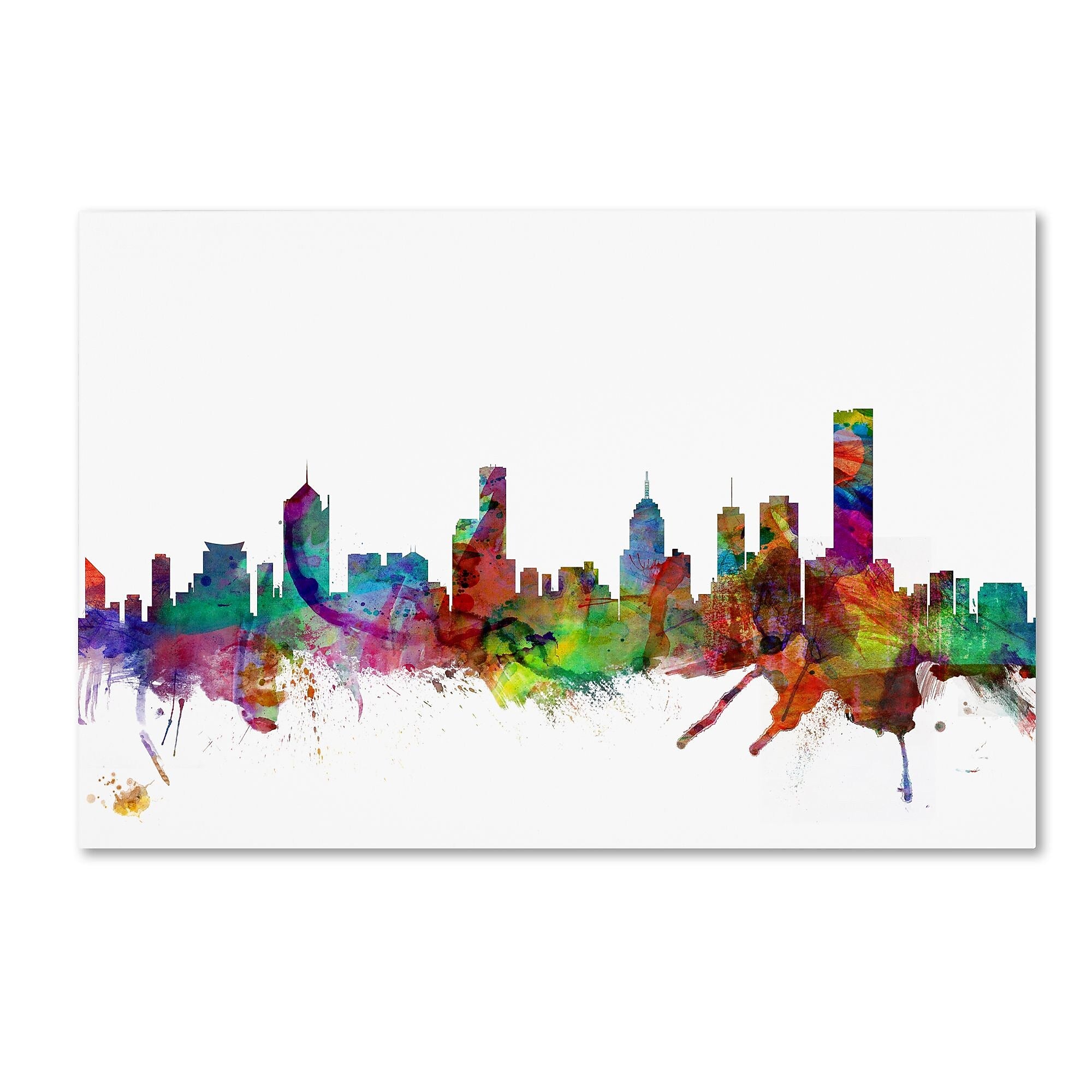 Trademark Fine Art ''Melbourne Skyline'' by Michael Tompsett 30" x 47" Canvas Art (MT0776-C3047GG)