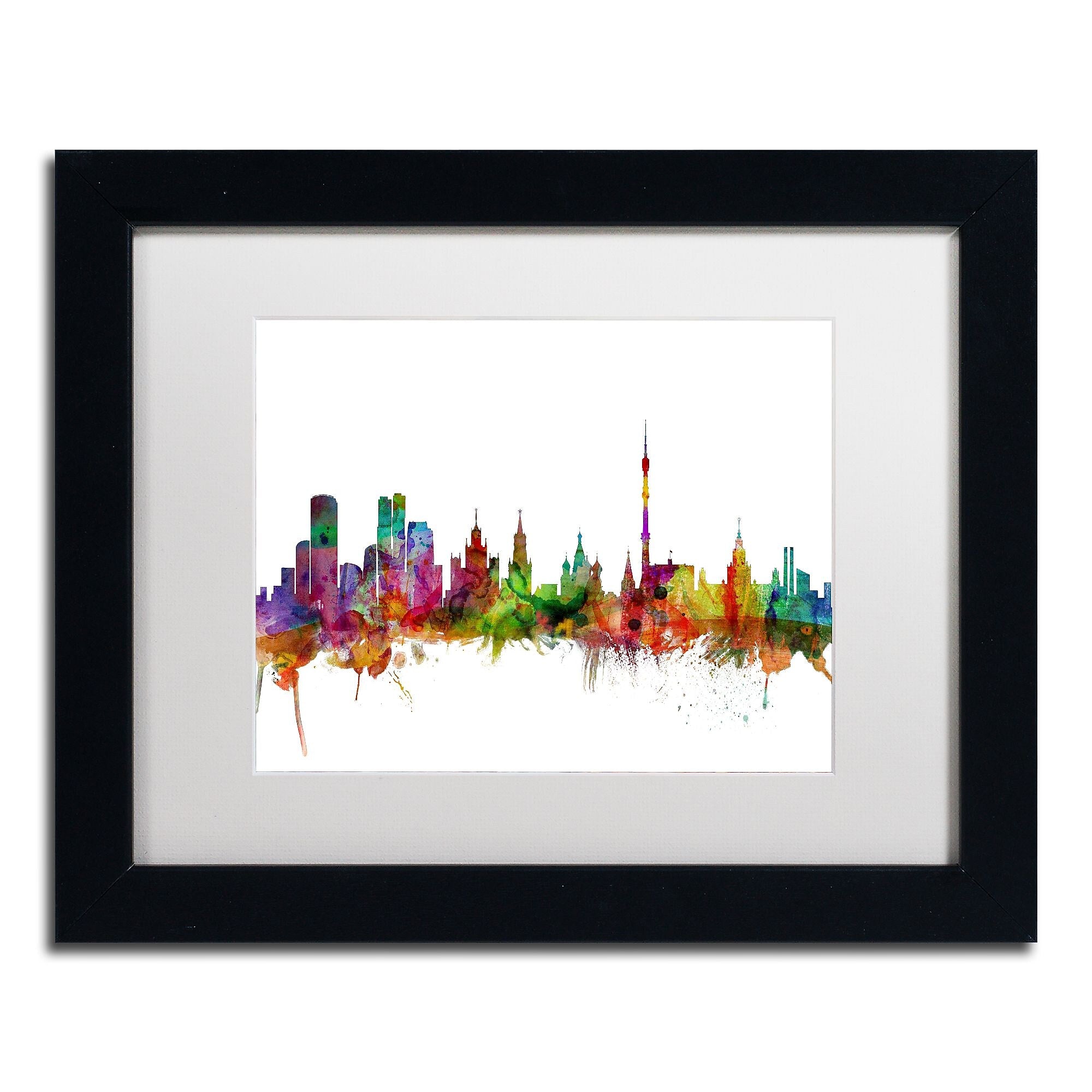Trademark Fine Art ''Moscow Russia Skyline'' by Michael Tompsett 11" x 14" Black Frame (MT0778-B1114MF)
